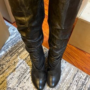 Rare size 12 Hush Puppies knee high leather boots